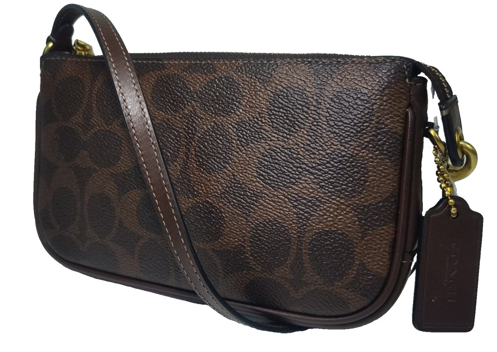 Coach Plaza Bag 18 in Signature Canvas Small Handbag-Brown-NWT